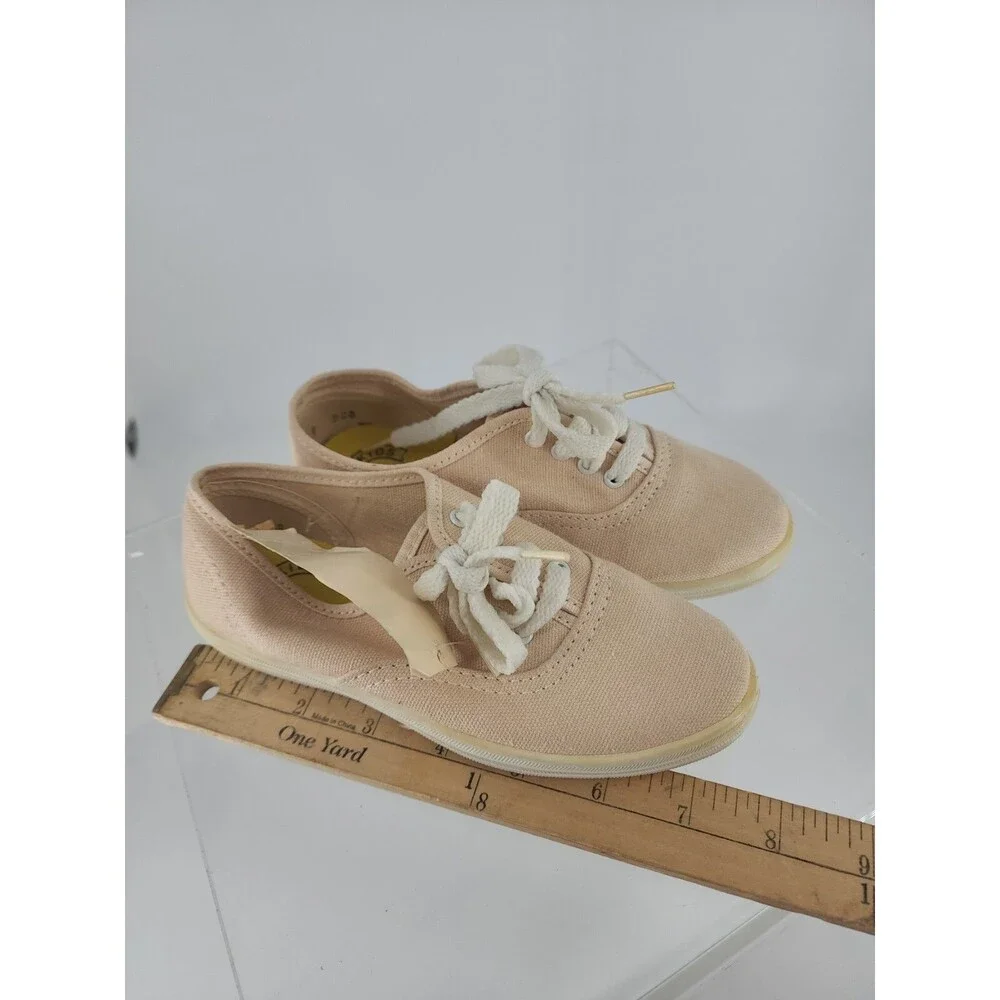 Dyna-kids Pink Lace Up Flats Small Girls Sz 11 Vintage  NWT